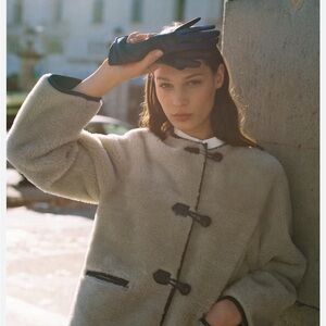 Mango Fur-Effect Coaf with Appliques